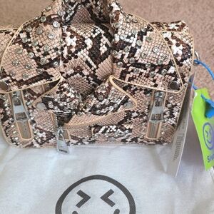 Sivani Brown Crocodile Embossed Faux Leather Crossbody Jacket Bag